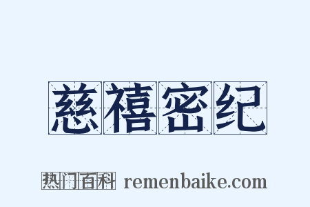 慈禧密纪是什么意思的图片